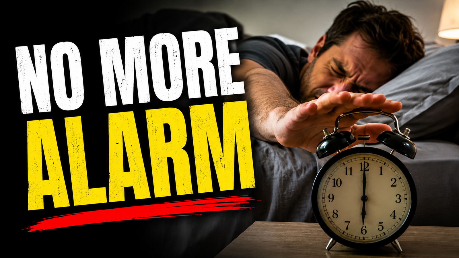 waking up to an alarm clock